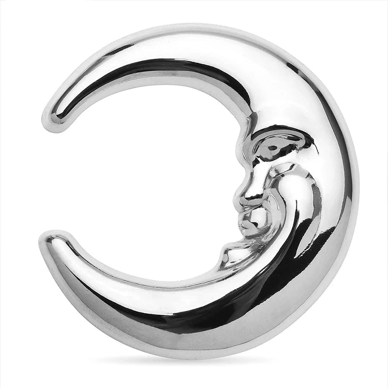 Crescent Moon Stainless Steel Brooch – A Symbol of Subtle Radiance