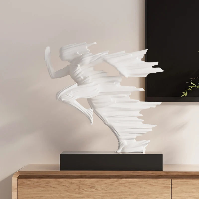 Abstract Resin Running Man Sculpture – Energy in Motion for Modern Spaces