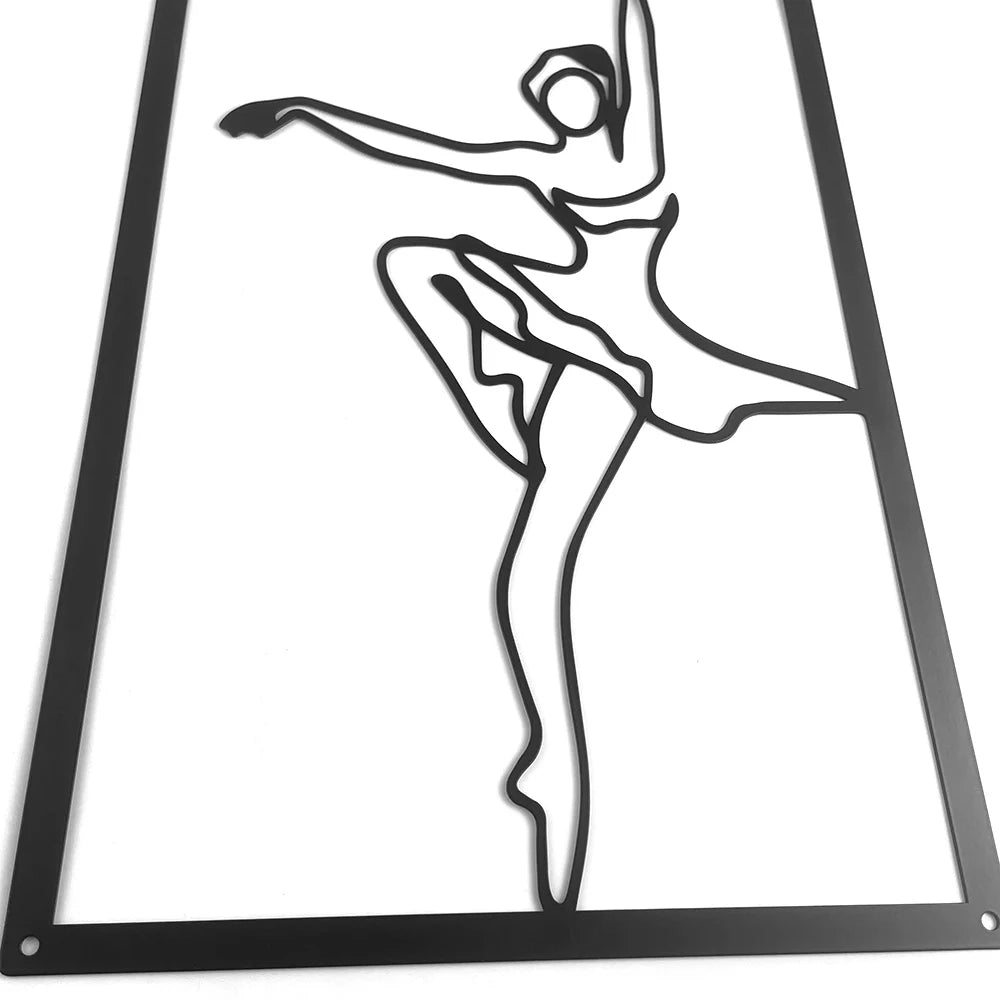 3-Piece Minimalist Dancing Woman Metal Wall Art
