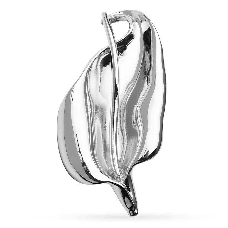 Stainless Steel Lily Brooch — Elegant Simplicity for Any Look