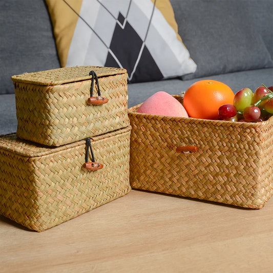 Handwoven Seagrass Storage Box — Natural Harmony for Every Space