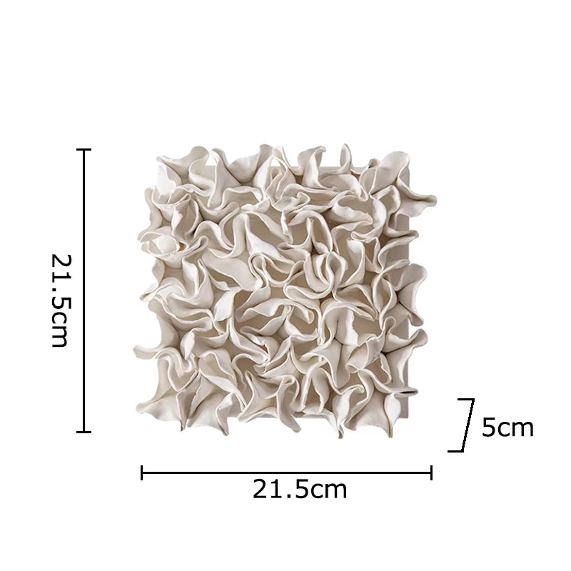 Set of Designer Textured Ceramic Wall Panels – Modern Square Relief Art