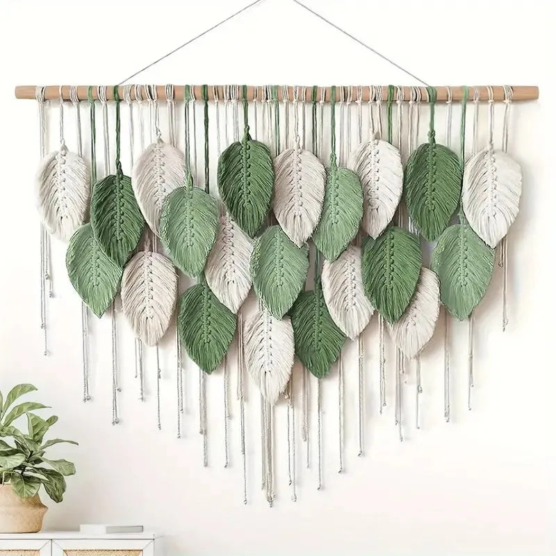 Macrame Leaf Wall Hanging – Boho Texture & Tranquility for Your Home