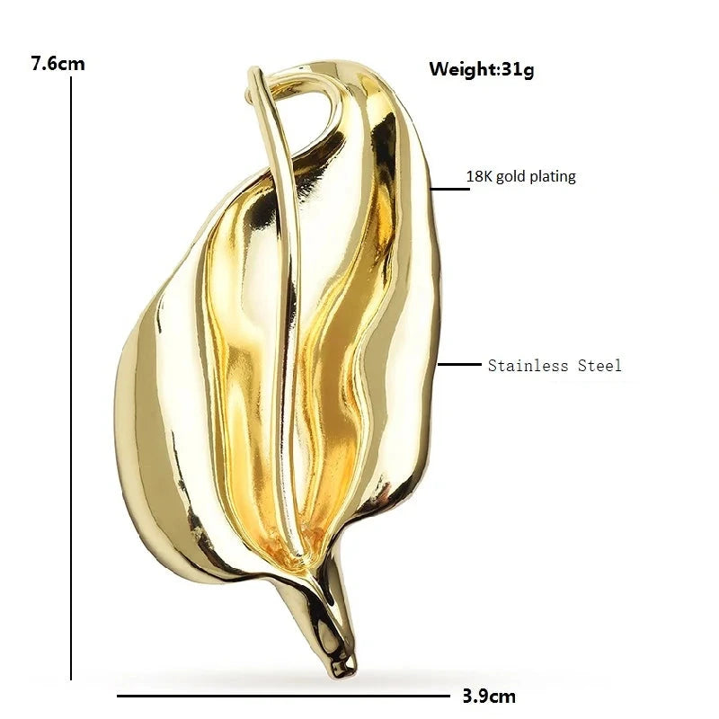 Stainless Steel Lily Brooch — Elegant Simplicity for Any Look