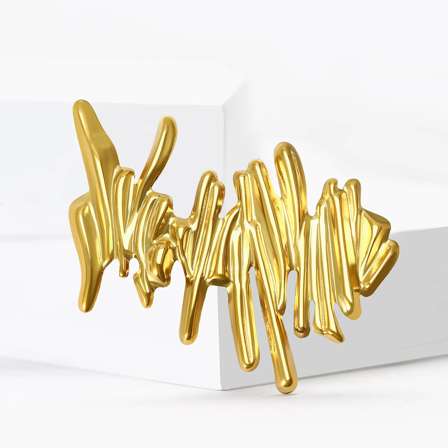 Set of Stainless Steel Irregular Difrent Brooches – Modern Geometric Accents