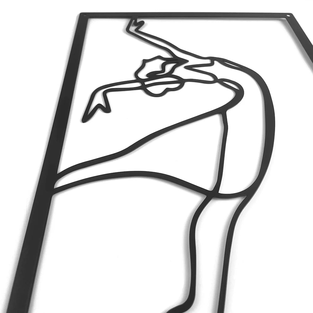 3-Piece Minimalist Dancing Woman Metal Wall Art