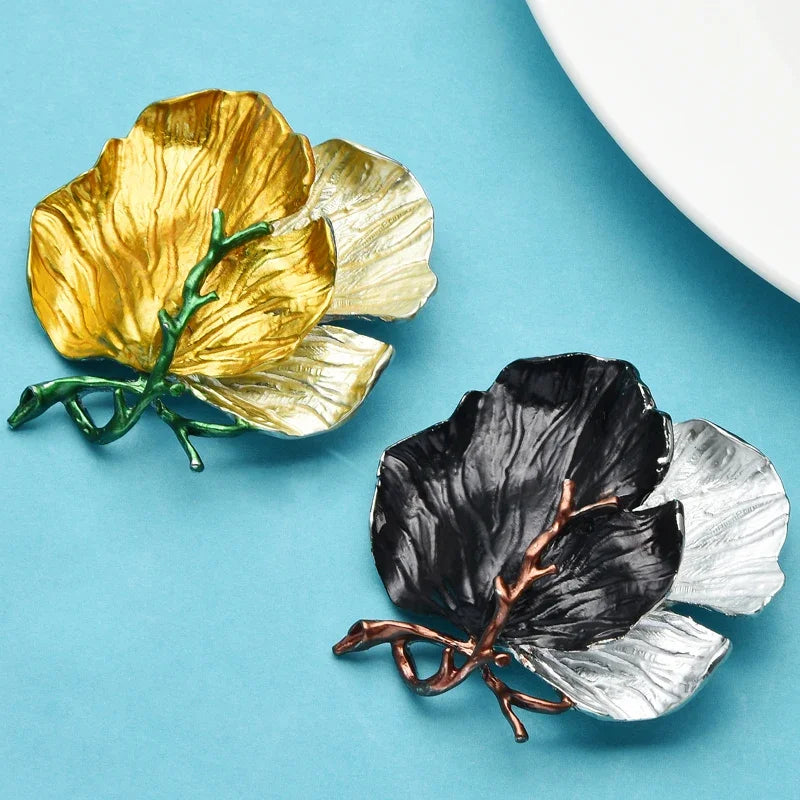 Enamel Leaves Brooch — Botanical Elegance for Every Occasion