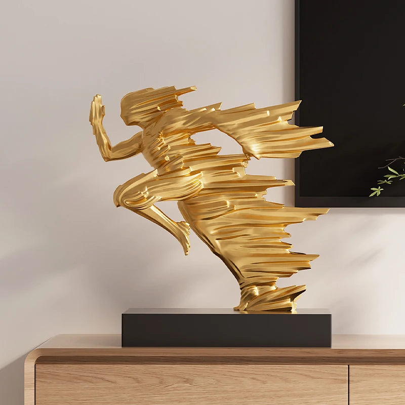 Abstract Resin Running Man Sculpture – Energy in Motion for Modern Spaces