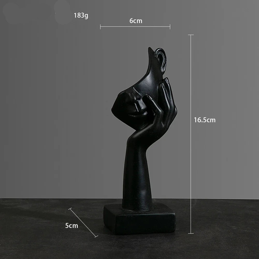 Abstract Resin Face with emotions Statue – Thoughtful Modern Accent for Your Space