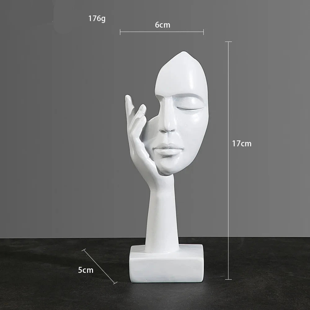 Abstract Resin Face with emotions Statue – Thoughtful Modern Accent for Your Space