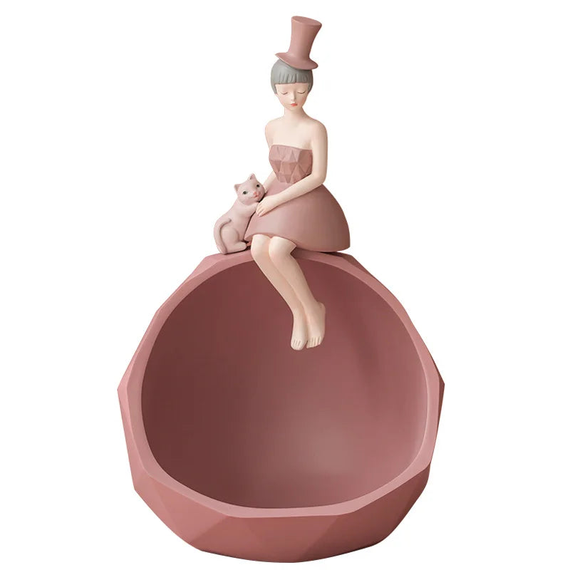 Set of 2 Elegant Lady Resin Sculptures