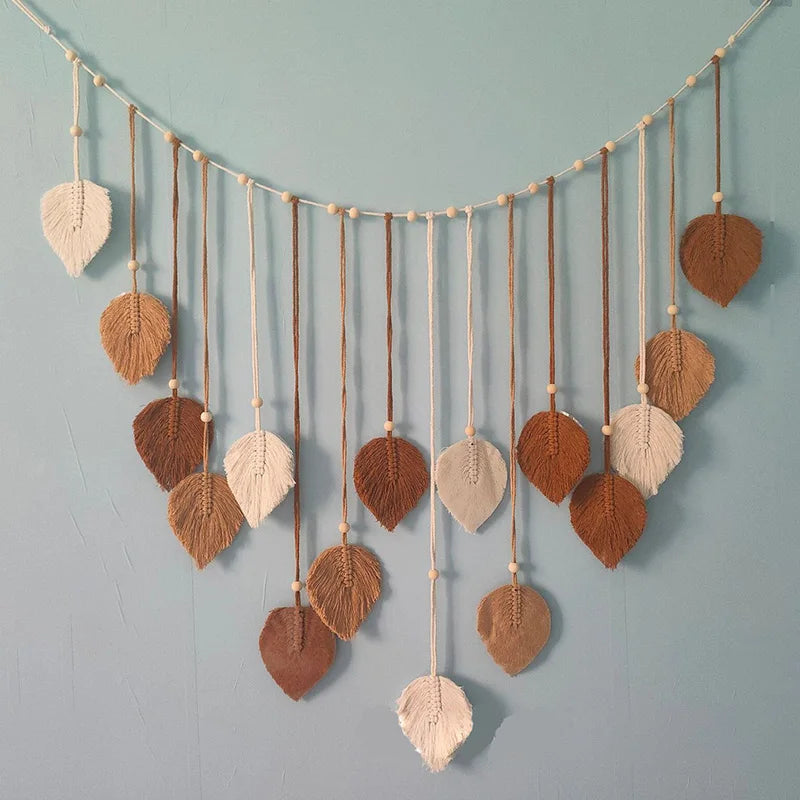 Boho Macrame Leaf Wall Hanging – Handcrafted Serenity for Your Home