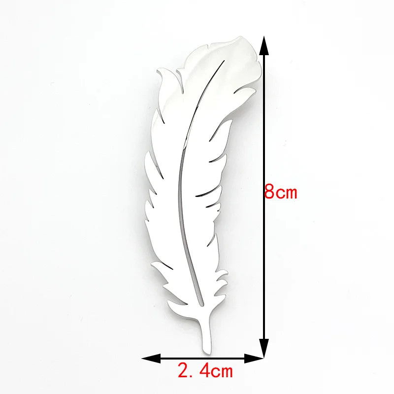 Stainless Steel Feather Brooch – A Touch of Classic Elegance
