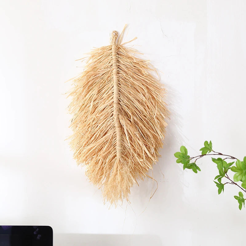Handwoven Raffia Boho Wall Accent — Natural Texture for Calm Spaces