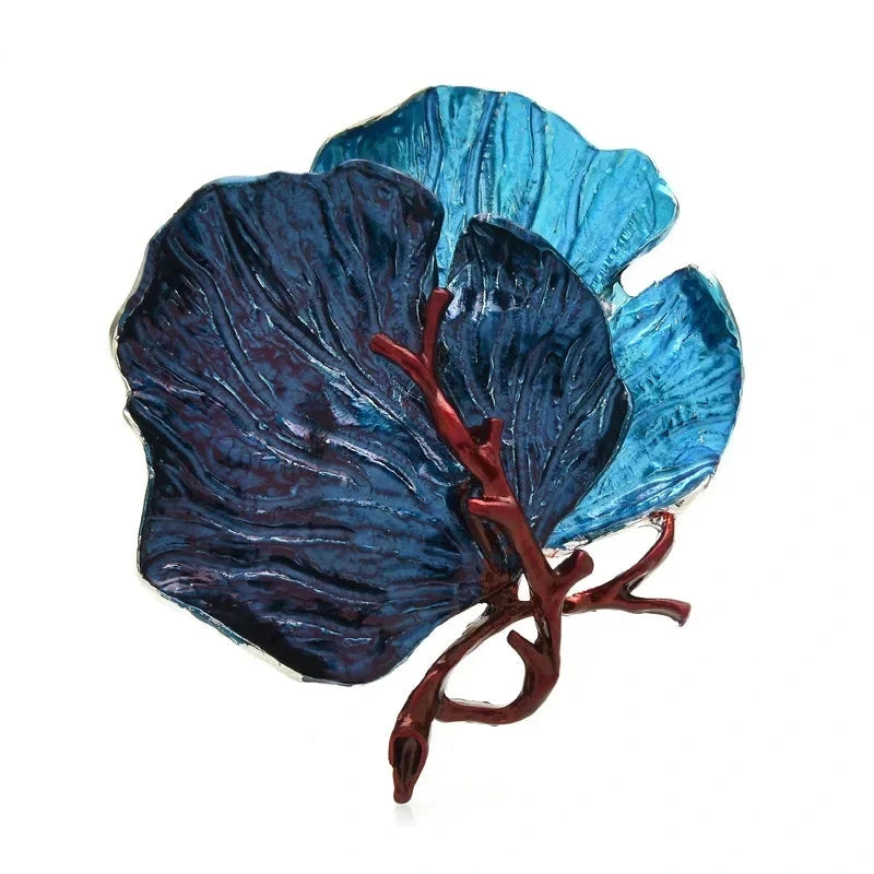Enamel Leaves Brooch — Botanical Elegance for Every Occasion