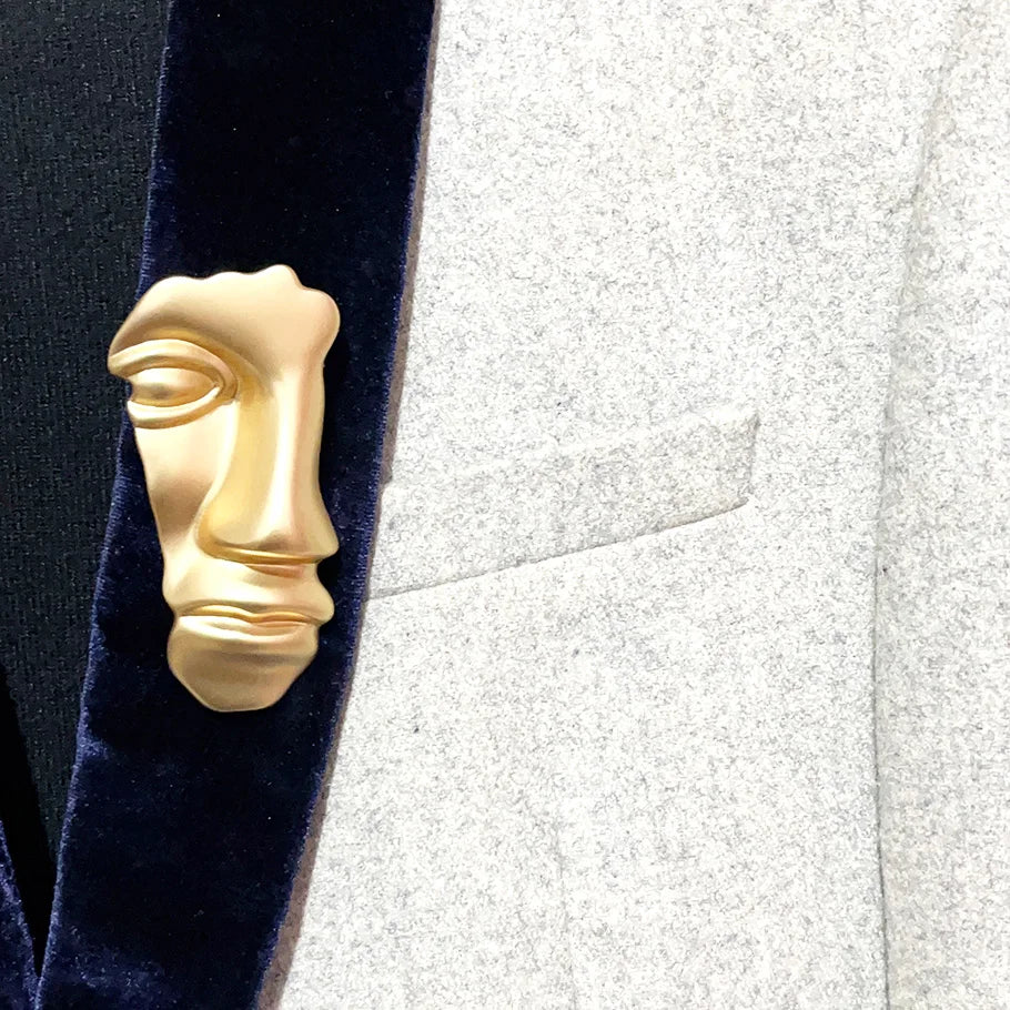 Half Face Statement Brooch – Artful Expression for Every Day