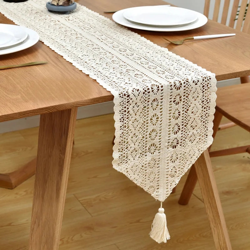 Boho Macrame Table Runner – Handwoven Elegance for Your Dining Space