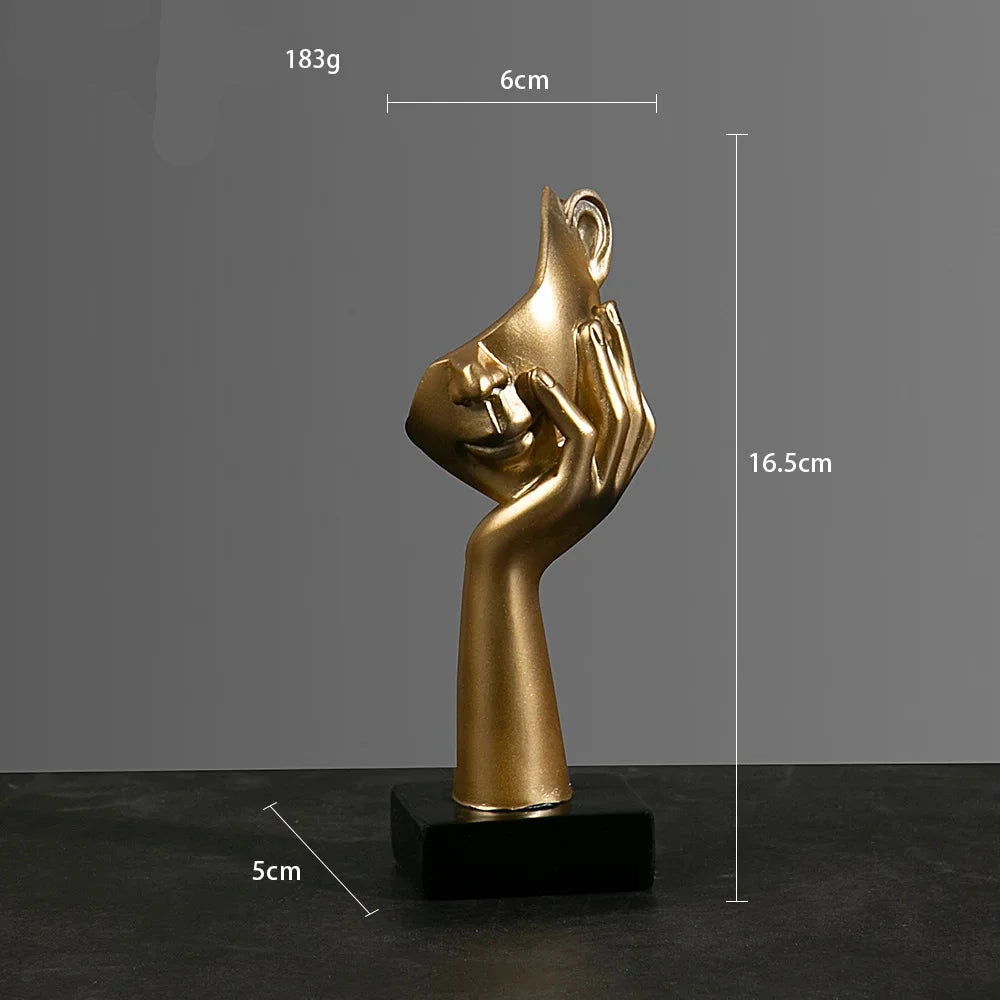 Abstract Resin Face with emotions Statue – Thoughtful Modern Accent for Your Space