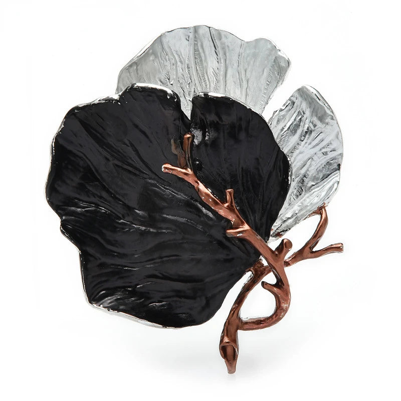 Enamel Leaves Brooch — Botanical Elegance for Every Occasion