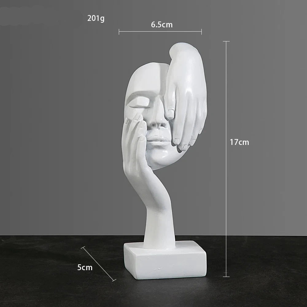 Abstract Resin Face with emotions Statue – Thoughtful Modern Accent for Your Space