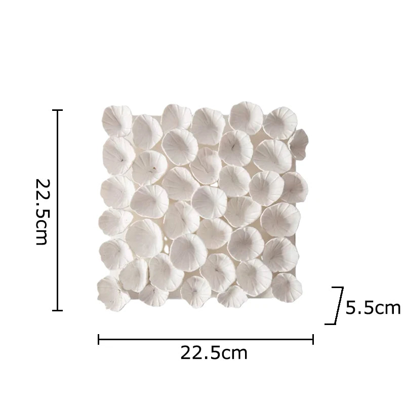 Set of Designer Textured Ceramic Wall Panels – Modern Square Relief Art