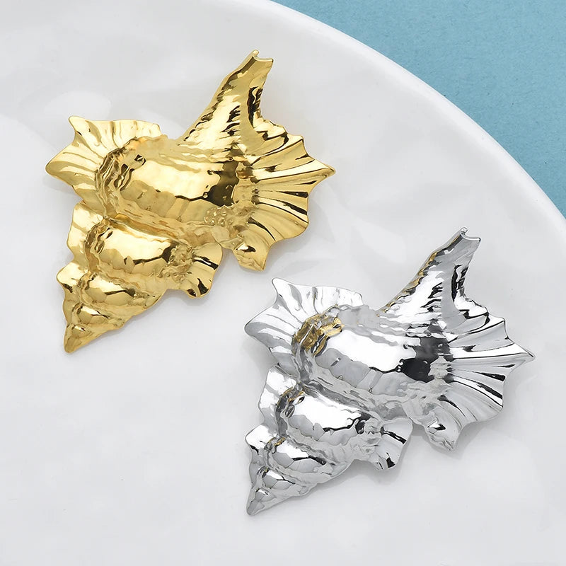 Stainless Steel Conch Brooch — A Touch of Ocean-Inspired Elegance