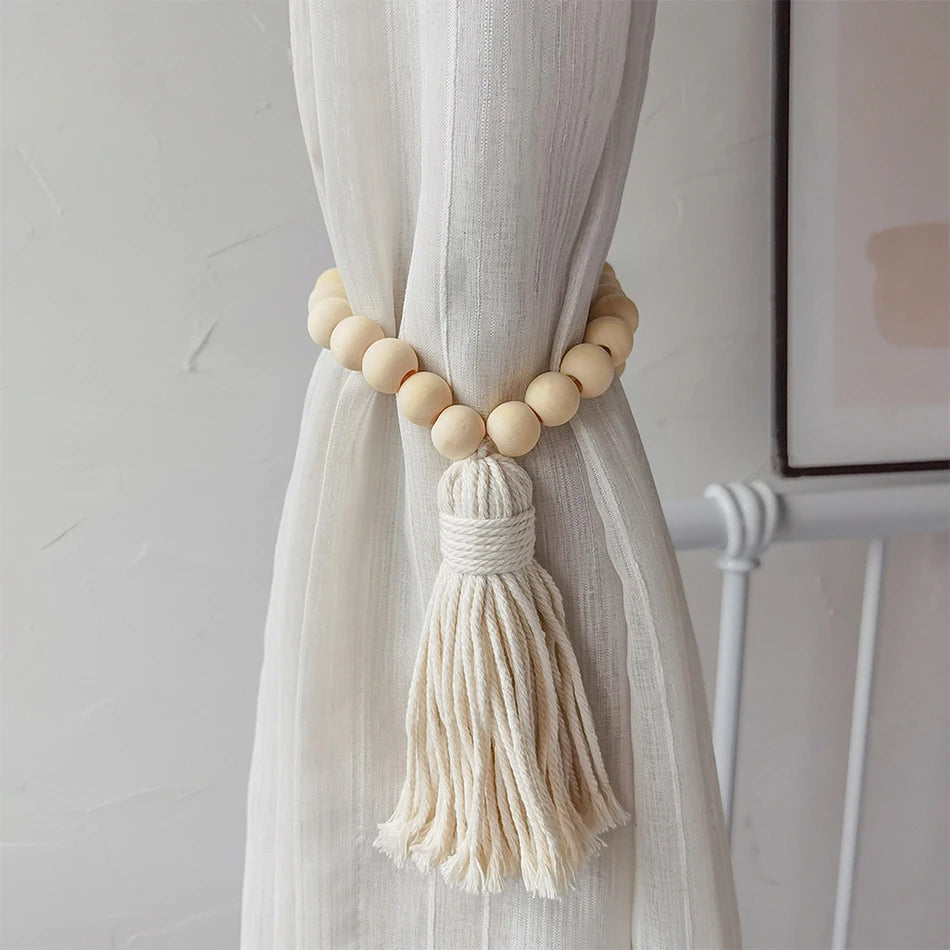Handwoven Cotton Curtain Tassel — Soft Boho Detail for Your Home