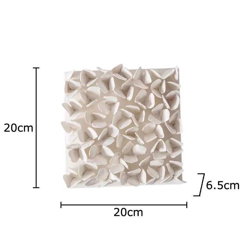 Set of Designer Textured Ceramic Wall Panels – Modern Square Relief Art