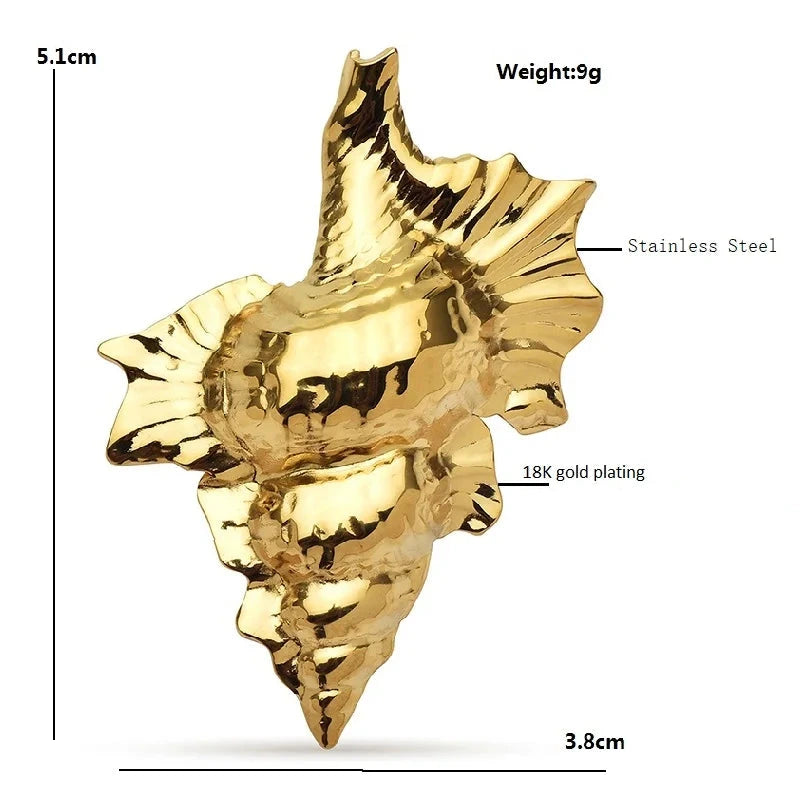 Stainless Steel Conch Brooch — A Touch of Ocean-Inspired Elegance