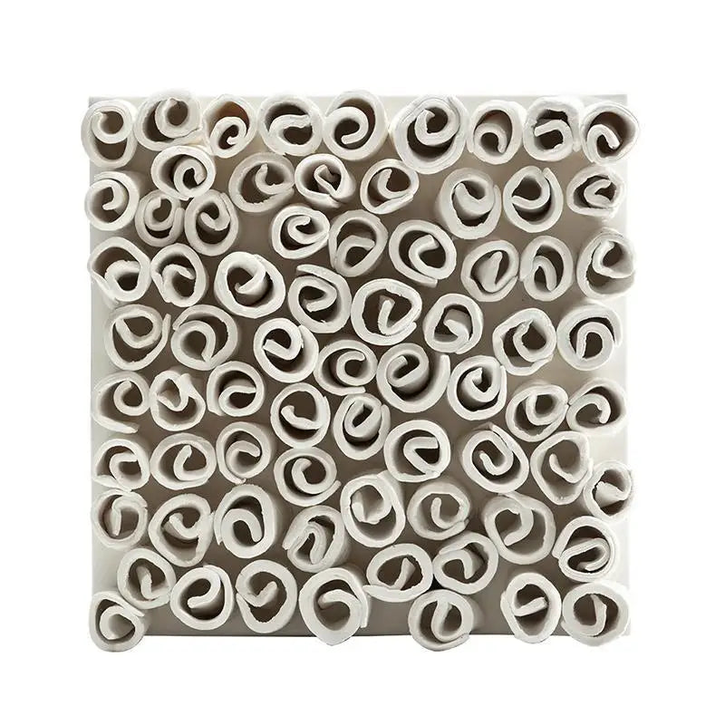 Set of Designer Textured Ceramic Wall Panels – Modern Square Relief Art